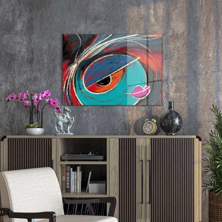 Vivantes Tempered Glass Wall Art - Free Modern Art Peacock