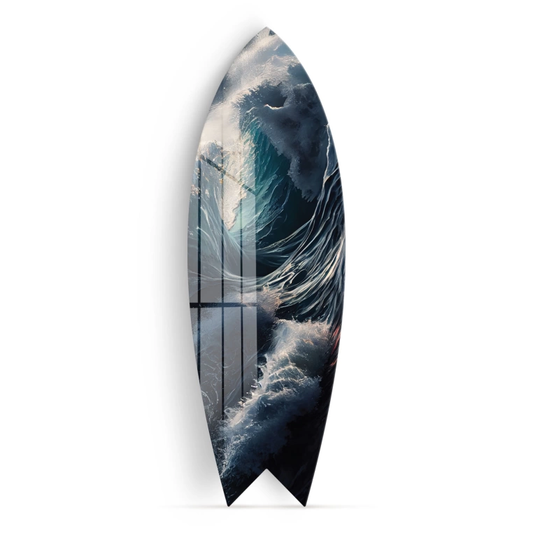 Vivantes Decorative Surfing Board in 4mm Tempered Glass-Pacific Waves