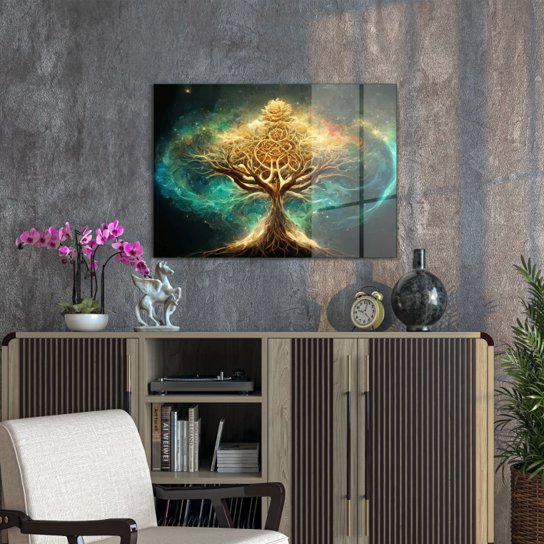 Vivantes Tempered Glass Wall Art - Futuristic Tree