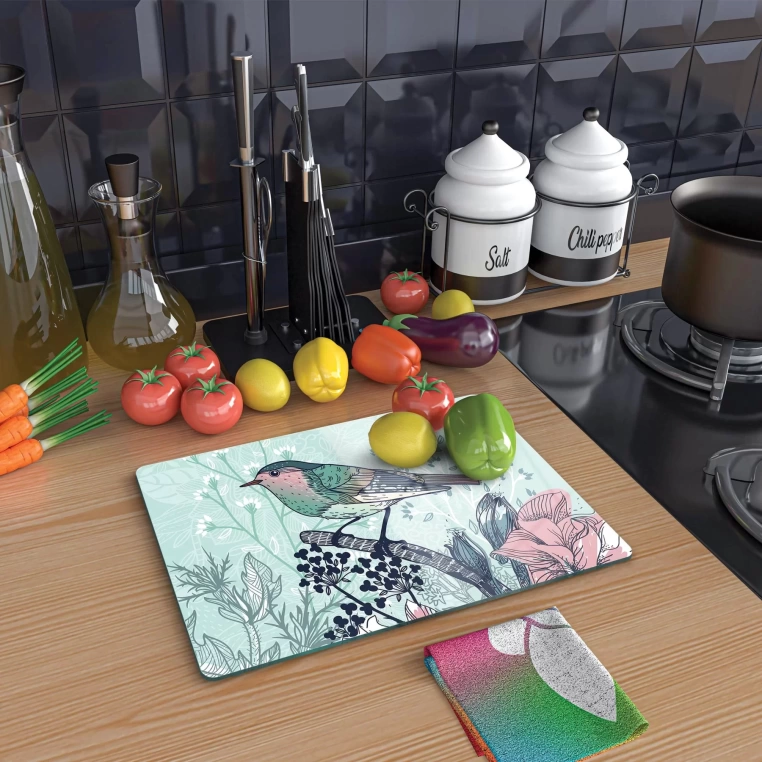 Tempered Glass Cutting Board - Little Green Birdie