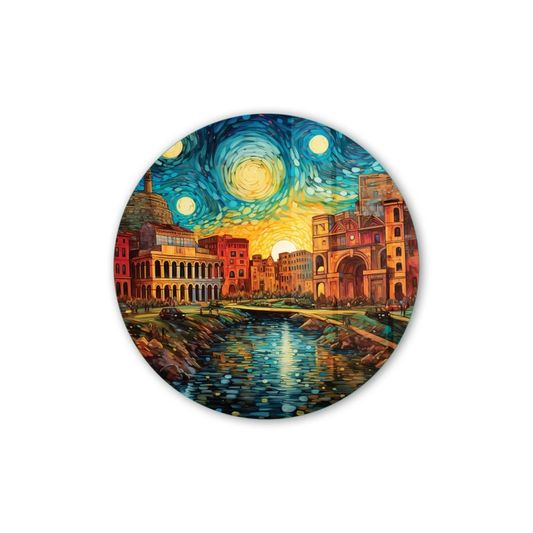 Vivantes Circle Glass Wall Art in 12" Diameter-Napolian Village