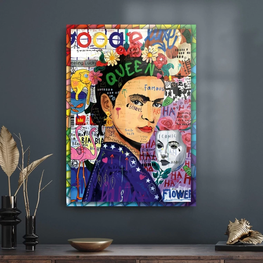 Vivantes Tempered Glass Wall Art - Pop Art Frida