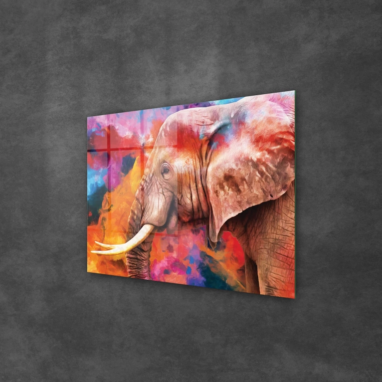 Vivantes Tempered Glass Wall Art - African Elephant