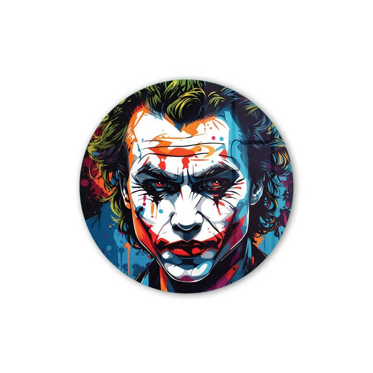 Vivantes Circle Glass Wall Art in 12" Diameter-Joker