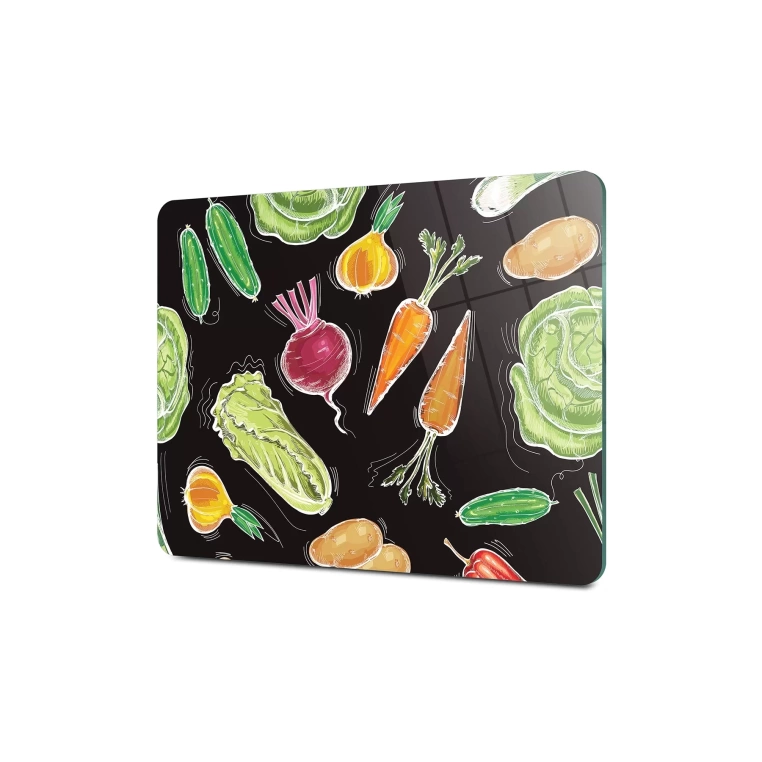 Tempered Glass Cutting Board - Veggies