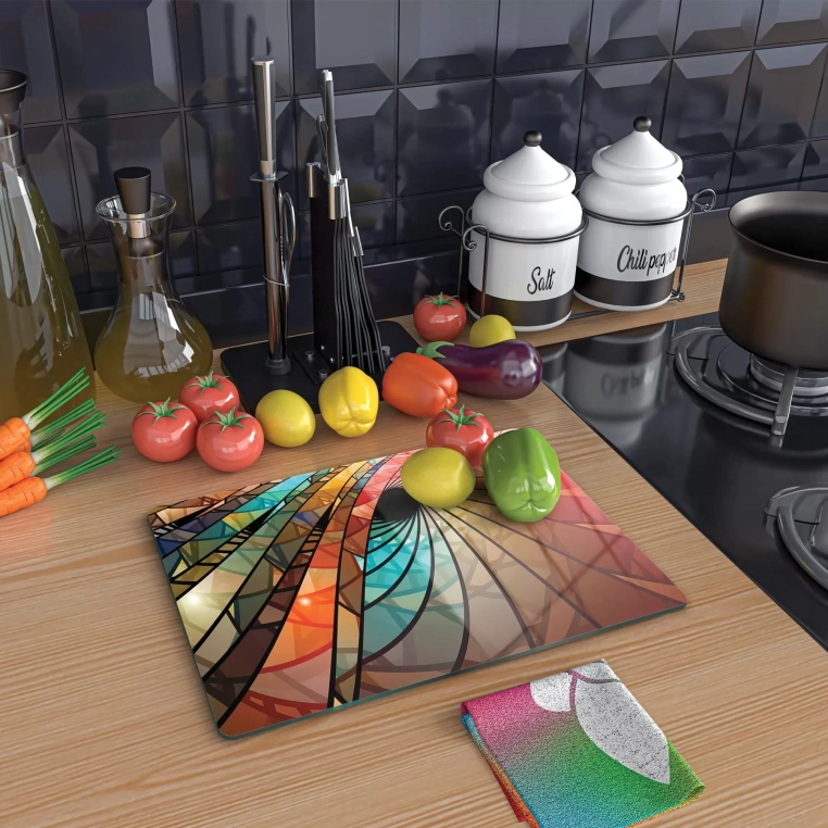 Tempered Glass Cutting Board - Spiral Vitray