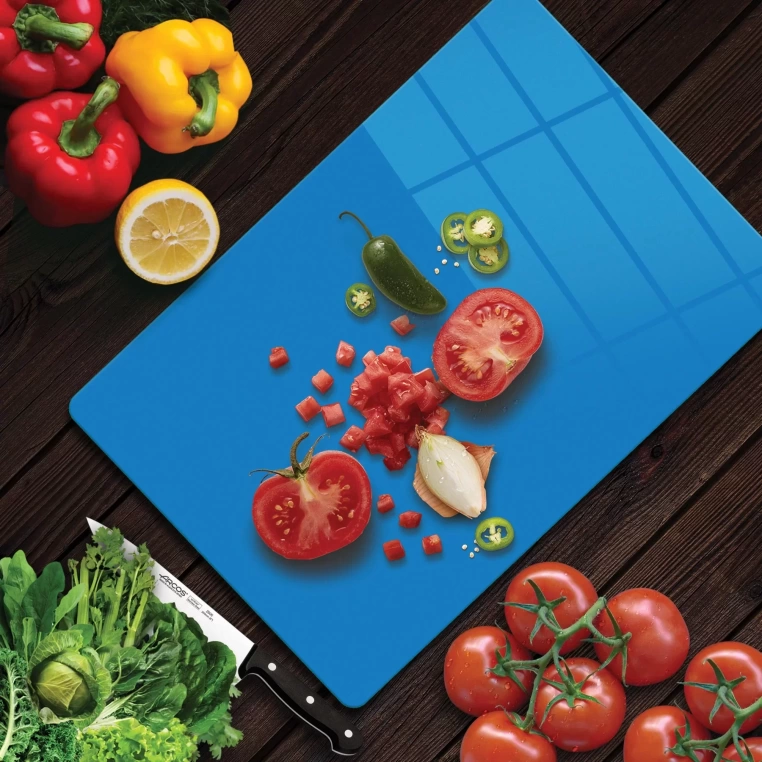 Tempered Glass Cutting Board - Blue