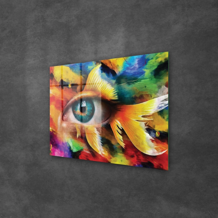 Vivantes Tempered Glass Wall Art - Eye in Colors