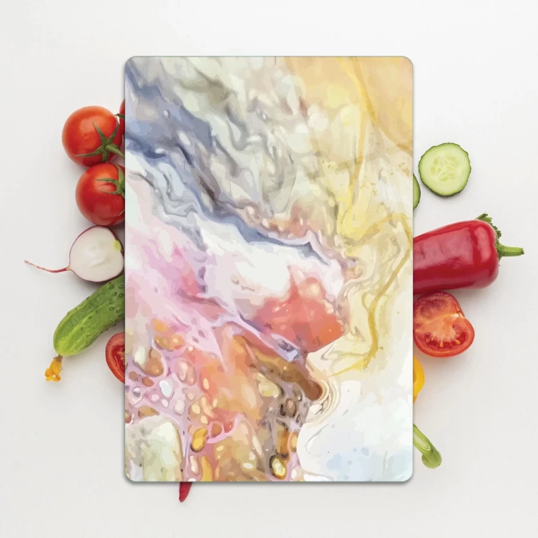 Tempered Glass Cutting Board - Colorful Marble