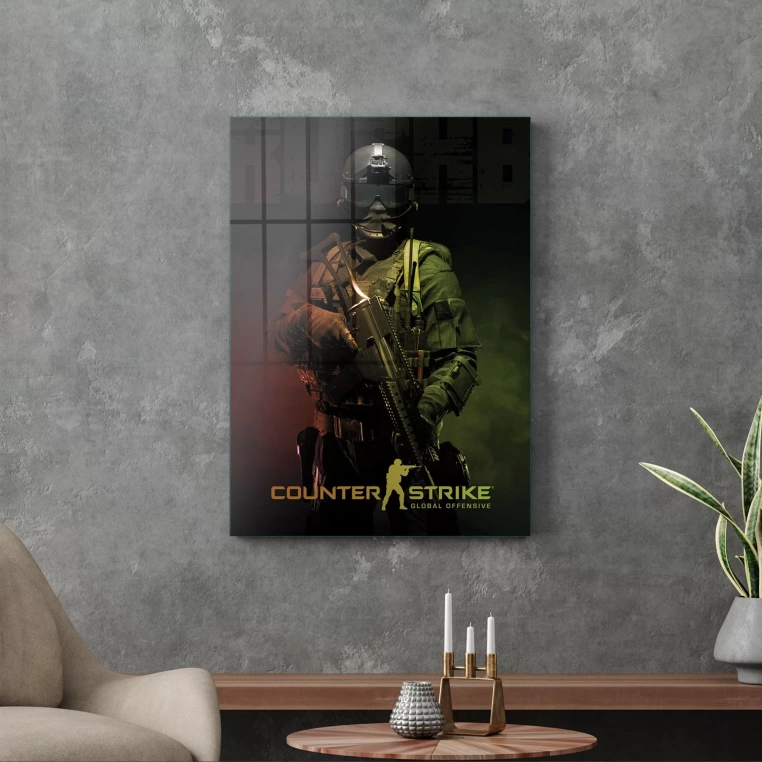 Vivantes Tempered Glass Wall Art - Counter Strike