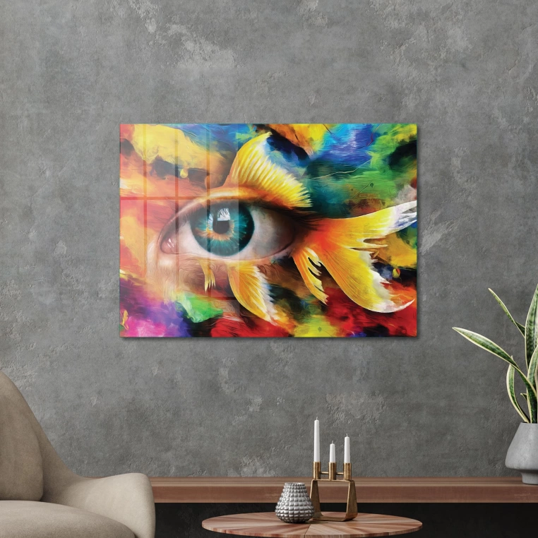 Vivantes Tempered Glass Wall Art - Eye in Colors