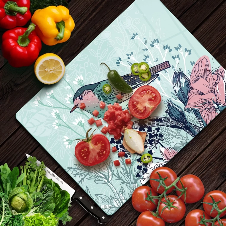 Tempered Glass Cutting Board - Little Green Birdie