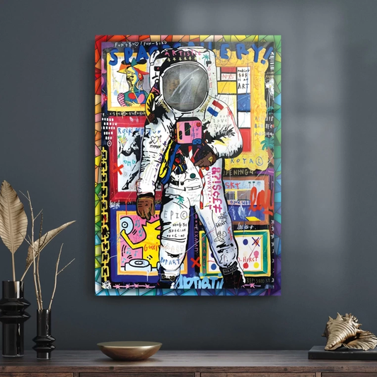 Vivantes Tempered Glass Wall Art - Pop Art Space Astronote