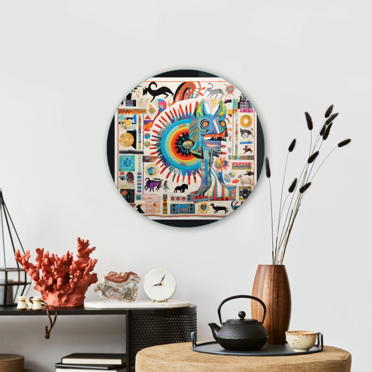 Vivantes Circle Glass Wall Art in 12" Diameter-Monster Art