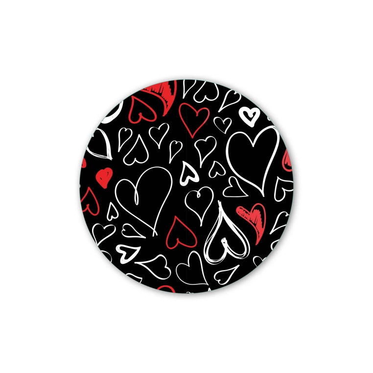 Vivantes Circle Glass Wall Art in 12" Diameter-Heart Love