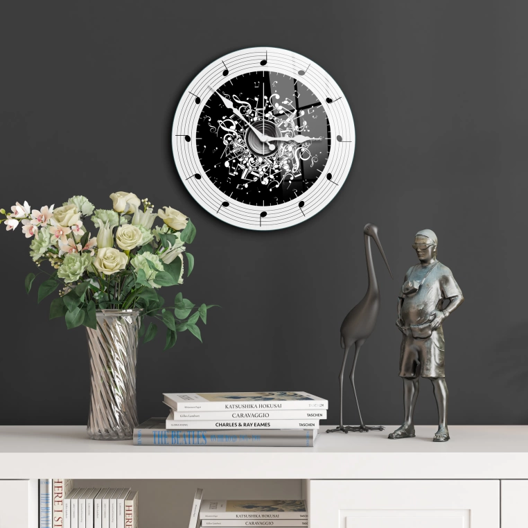 Vivantes Decorative Glass 12 inch Wall Clock Melodies