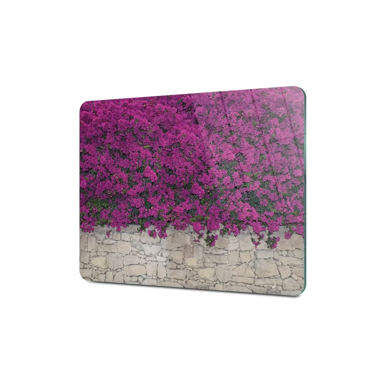 Tempered Glass Cutting Board - Purple Flowers