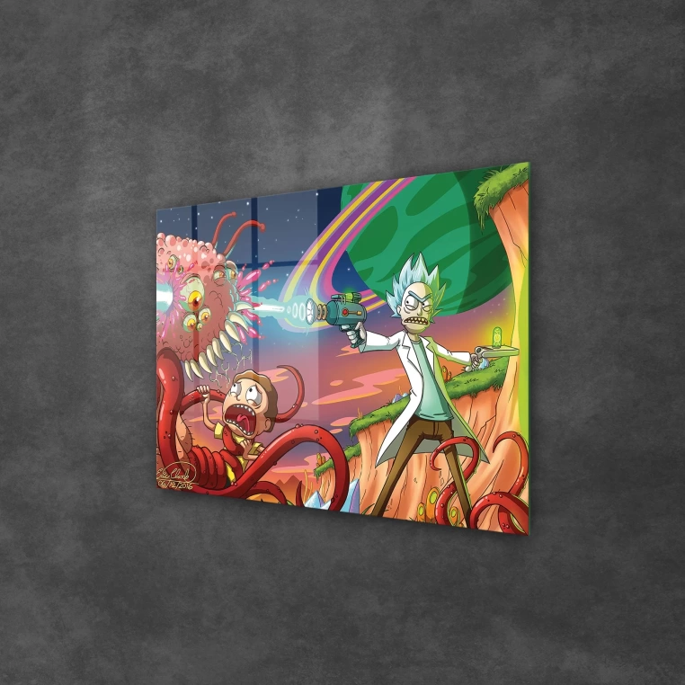 Vivantes Tempered Glass Wall Art - Rick and Morty