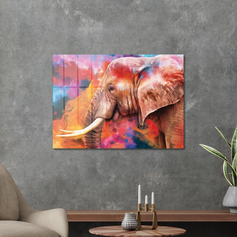 Vivantes Tempered Glass Wall Art - African Elephant