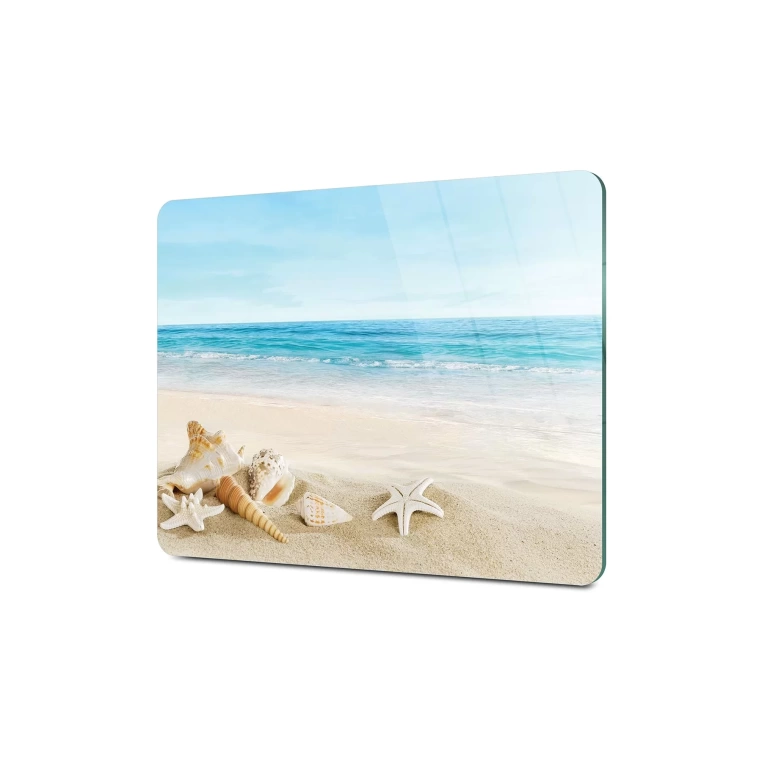 Tempered Glass Cutting Board - Calm Beach