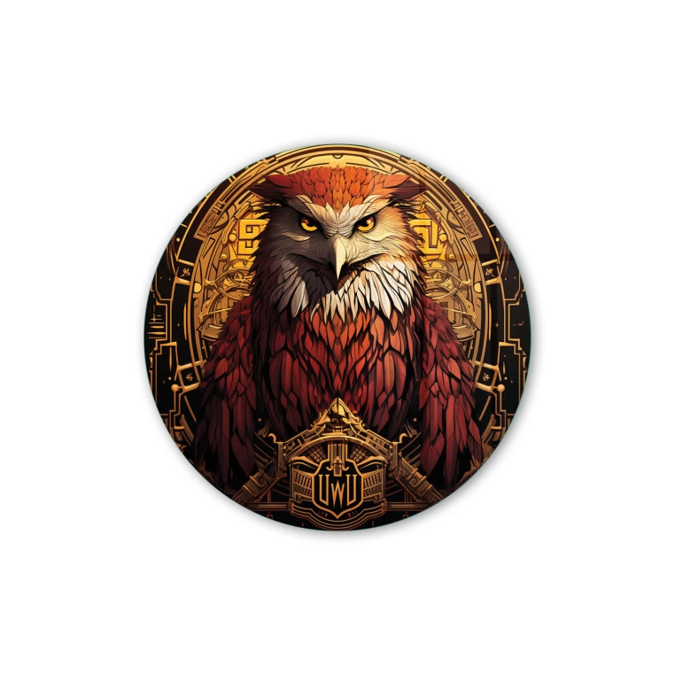 Vivantes Circle Glass Wall Art in 12" Diameter-Straight Eagle