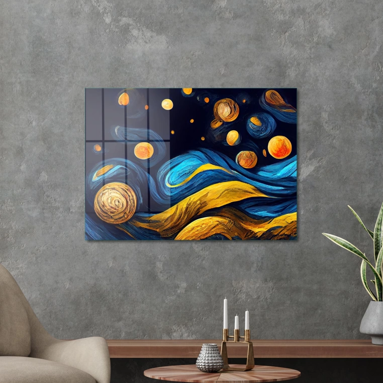 Vivantes Tempered Glass Wall Art - Abstract Universe