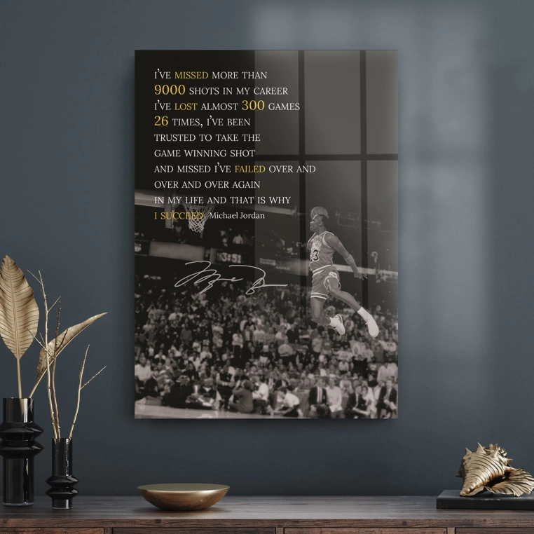 Vivantes Tempered Glass Wall Art - Michael Jordan