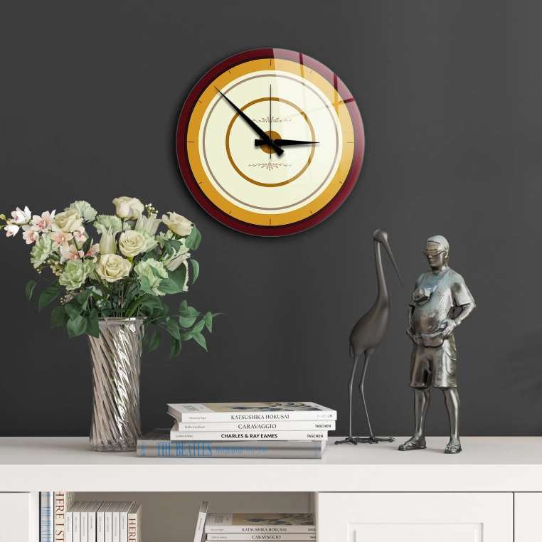 Vivantes Decorative Glass 12 inch Wall Clock Retro