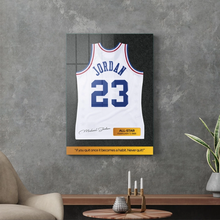 Vivantes Tempered Glass Wall Art - Basketball's All-Star Jordan