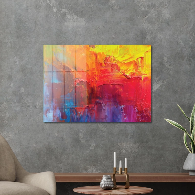 Vivantes Tempered Glass Wall Art - Abstract Sun