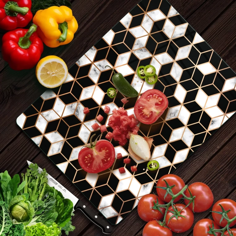 Tempered Glass Cutting Board - 3D Maze