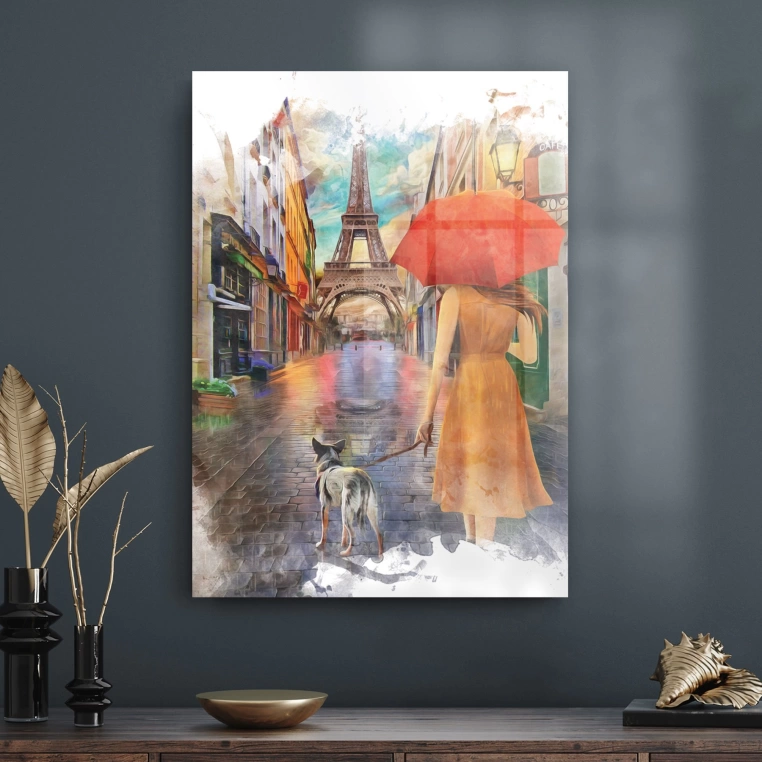 Vivantes Tempered Glass Wall Art - Paris in Retro