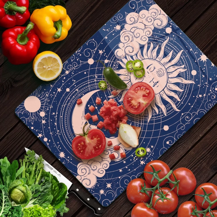 Tempered Glass Cutting Board - Sleepy Sun