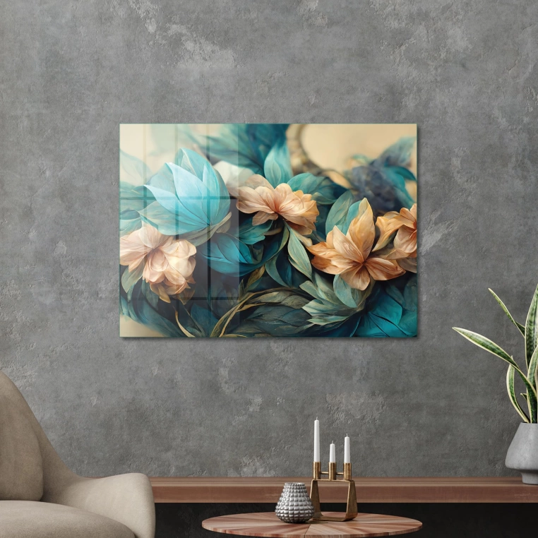 Vivantes Tempered Glass Wall Art - Retro Tulips