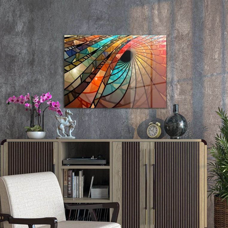 Vivantes Tempered Glass Wall Art - Colorful window art