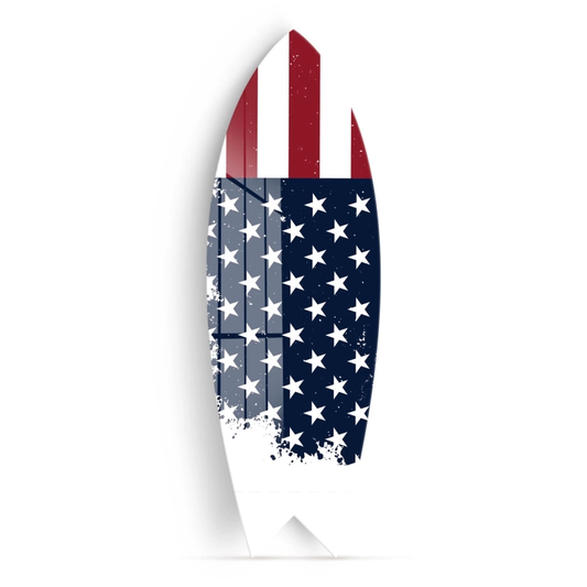 Vivantes Decorative Surfing Board in 4mm Tempered Glass-American Flag