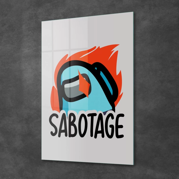 Vivantes Tempered Glass Wall Art - Among Us Sabotage