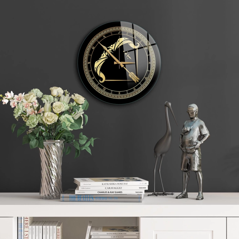 Vivantes Decorative Glass 12 inch Wall Clock Sagittarius