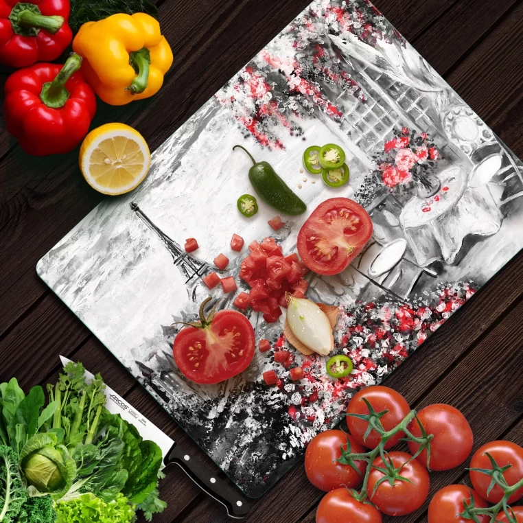 Tempered Glass Cutting Board - Paris