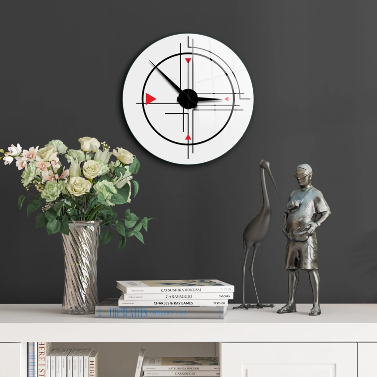 Vivantes Decorative Glass 12 inch Wall Clock ModernArt