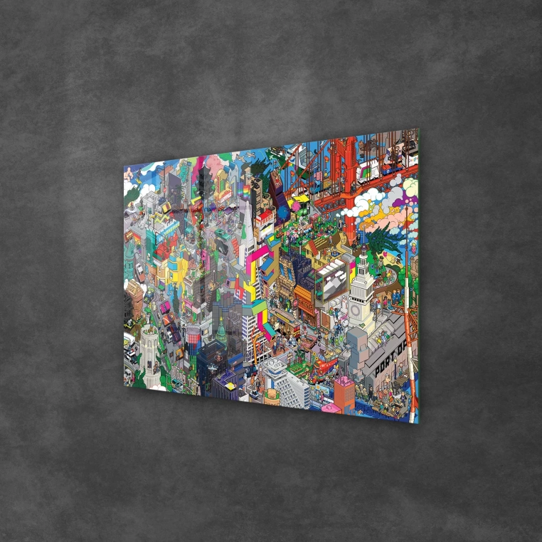 Vivantes Tempered Glass Wall Art - Pixel Urban Art