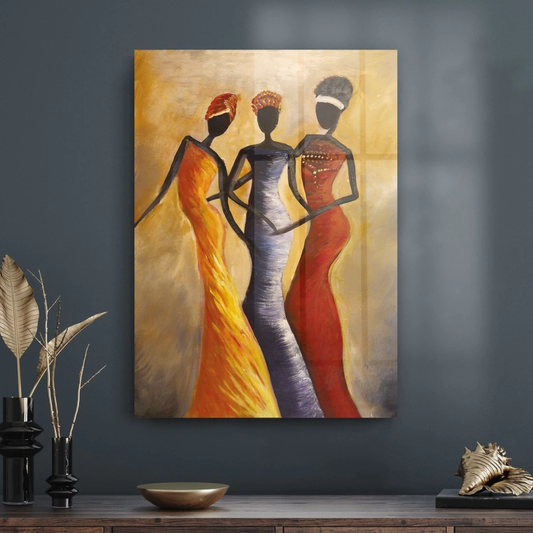 Vivantes Tempered Glass Wall Art - African Beauties