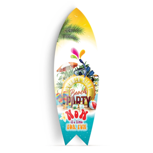 Vivantes Decorative Surfing Board in 4mm Tempered Glass-Beach Party