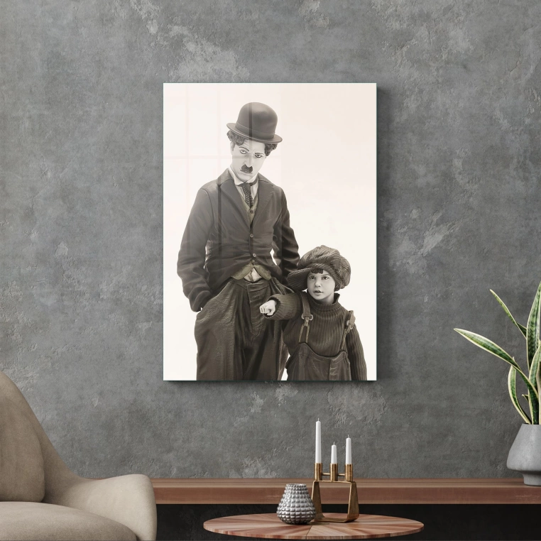 Vivantes Tempered Glass Wall Art - Charlie Chaplin