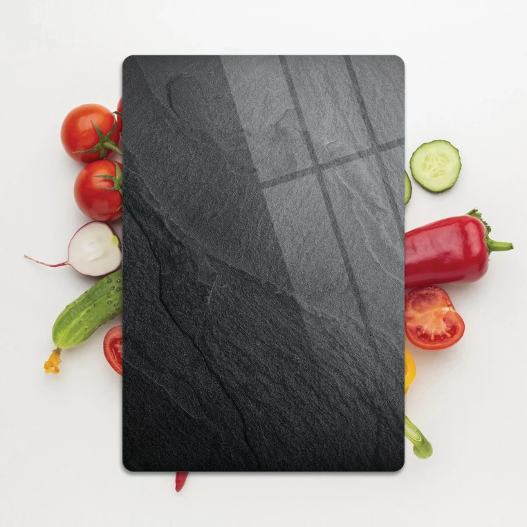 Tempered Glass Cutting Board - Black Stone