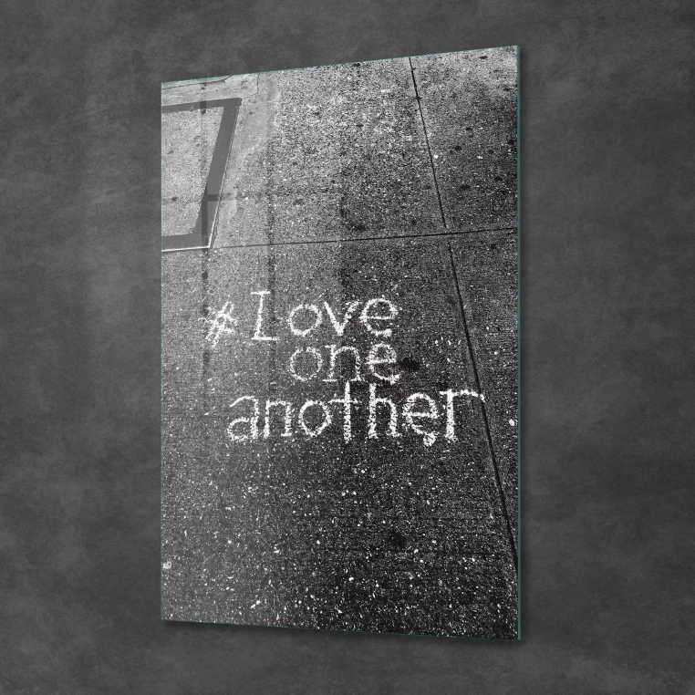 Vivantes Tempered Glass Wall Art - Love one another