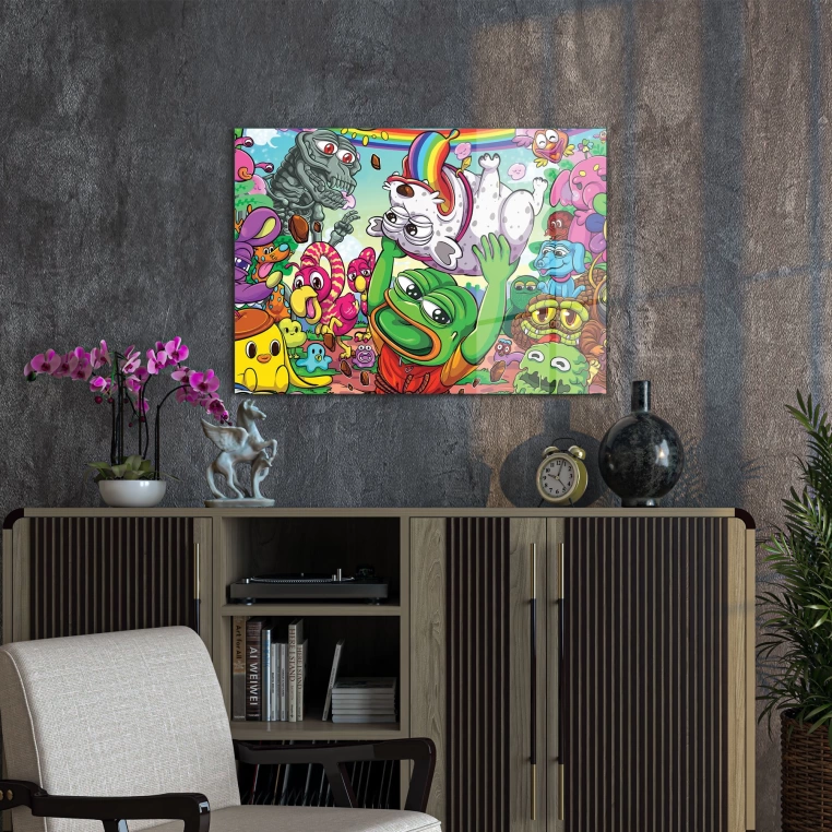 Vivantes Tempered Glass Wall Art - cartoon characters