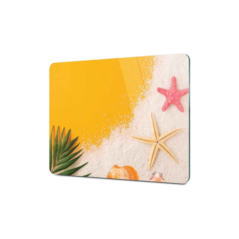 Tempered Glass Cutting Board - Red Starfish