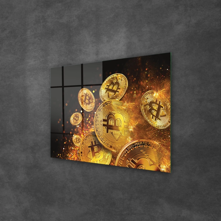 Vivantes Tempered Glass Wall Art - Bitcoin coin