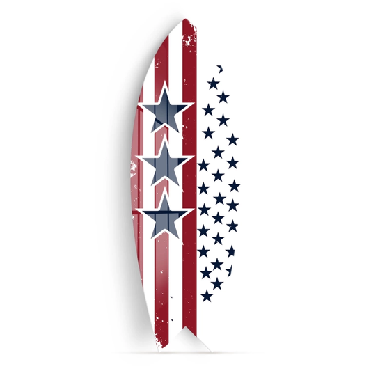 Vivantes Decorative Surfing Board in 4mm Tempered Glass-American Flag